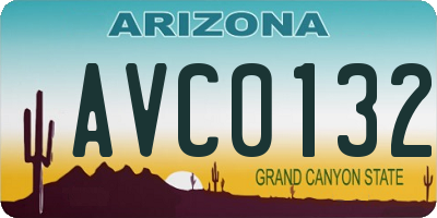 AZ license plate AVC0132
