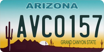 AZ license plate AVC0157