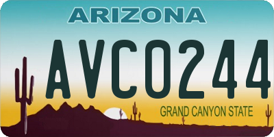 AZ license plate AVC0244