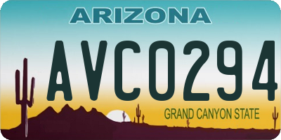 AZ license plate AVC0294