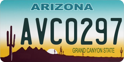 AZ license plate AVC0297