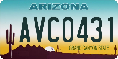 AZ license plate AVC0431