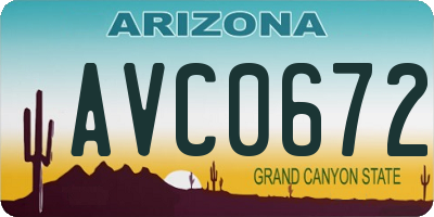 AZ license plate AVC0672