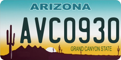 AZ license plate AVC0930