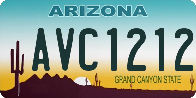 AZ license plate AVC1212