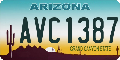 AZ license plate AVC1387