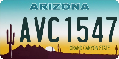 AZ license plate AVC1547