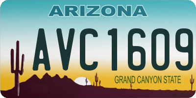 AZ license plate AVC1609