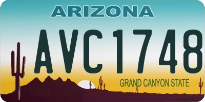 AZ license plate AVC1748