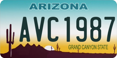 AZ license plate AVC1987