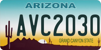 AZ license plate AVC2030