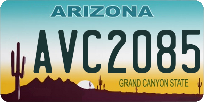 AZ license plate AVC2085
