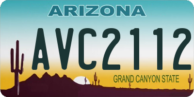 AZ license plate AVC2112