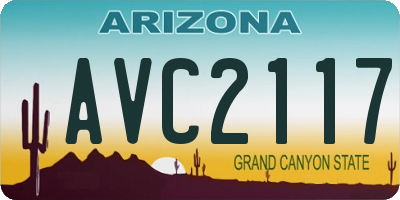 AZ license plate AVC2117