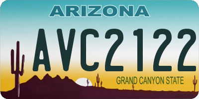 AZ license plate AVC2122