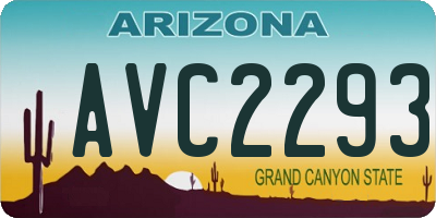 AZ license plate AVC2293