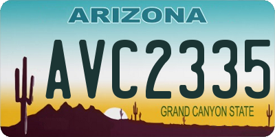AZ license plate AVC2335