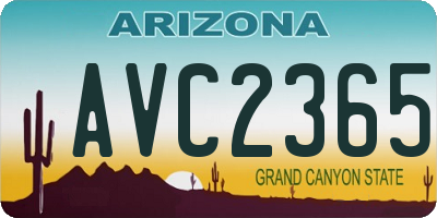 AZ license plate AVC2365