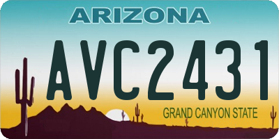 AZ license plate AVC2431