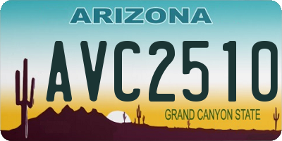 AZ license plate AVC2510