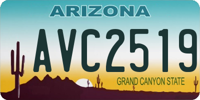 AZ license plate AVC2519