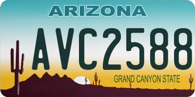 AZ license plate AVC2588