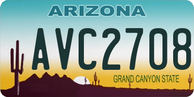 AZ license plate AVC2708