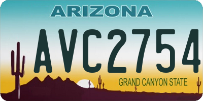 AZ license plate AVC2754