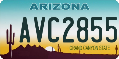 AZ license plate AVC2855