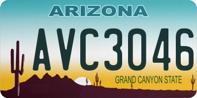 AZ license plate AVC3046