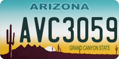 AZ license plate AVC3059