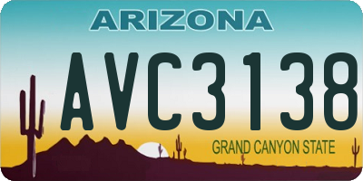 AZ license plate AVC3138