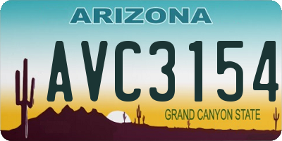 AZ license plate AVC3154