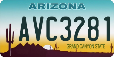 AZ license plate AVC3281