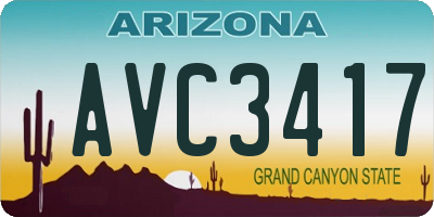 AZ license plate AVC3417