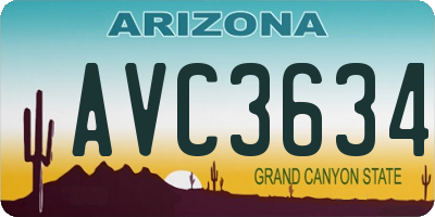 AZ license plate AVC3634