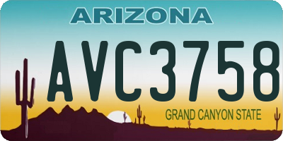AZ license plate AVC3758