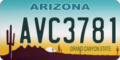 AZ license plate AVC3781
