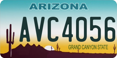 AZ license plate AVC4056