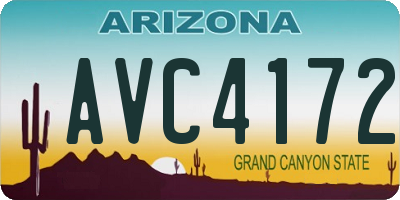 AZ license plate AVC4172