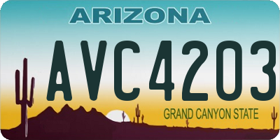 AZ license plate AVC4203
