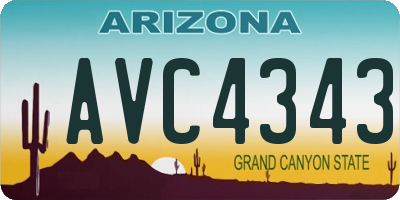 AZ license plate AVC4343