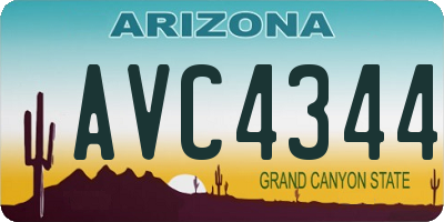 AZ license plate AVC4344