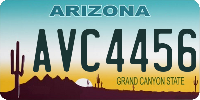 AZ license plate AVC4456