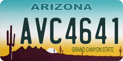 AZ license plate AVC4641