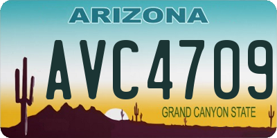 AZ license plate AVC4709