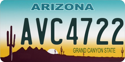 AZ license plate AVC4722