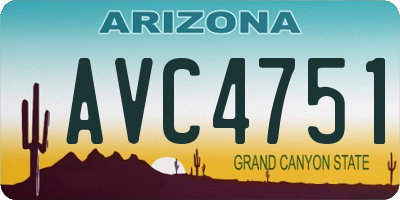 AZ license plate AVC4751