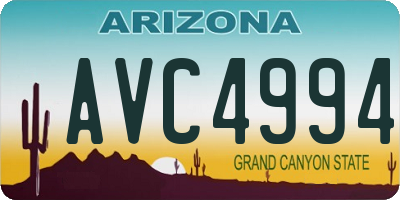 AZ license plate AVC4994