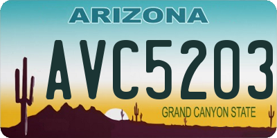 AZ license plate AVC5203